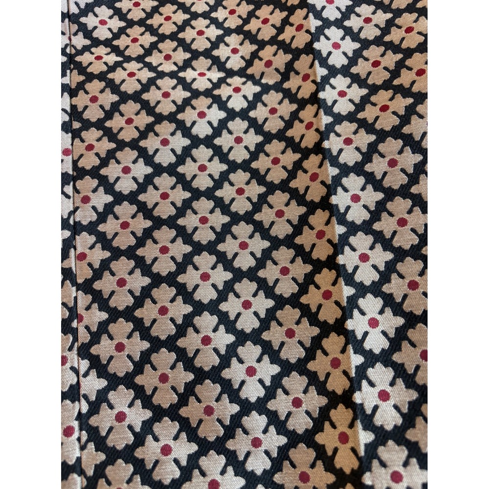 Talbots Womens Geometric Floral Jacquard Ankle Pants Black Tan Red Size 4 06/14 - Picture 3 of 8